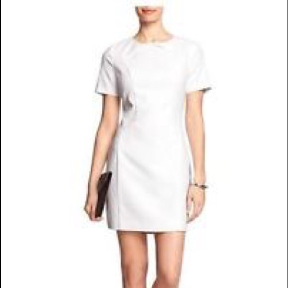 Banana Republic White Short Sleeve Twist Dress 0p